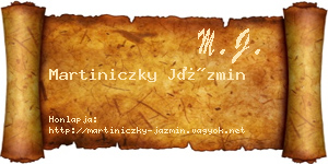 Martiniczky Jázmin névjegykártya